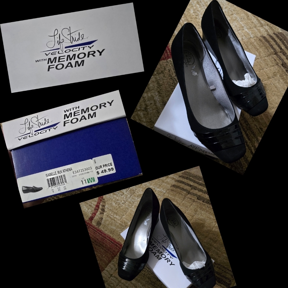 Life Stride Women's Black Pumps with Memory Foam